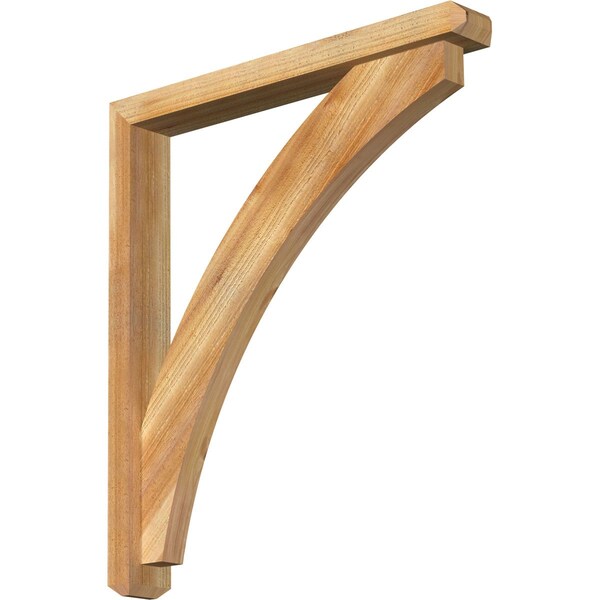 Ekena Millwork Thorton Craftsman Rough Sawn Bracket w/ Offset Brace, Western Red Cedar, 4"W x 30"D x 34"H BKT0402X30X34THR04RWR - main